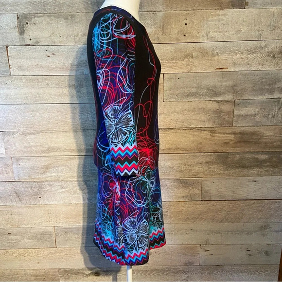 Papillon women’s abstract floral multicoloured stretch tunic dress in size small - Picture 4 of 8